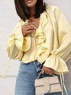 Liori | Satin Ruffle Blouse