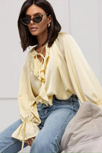 Liori | Satin Ruffle Blouse