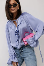 Liori | Satin Ruffle Blouse