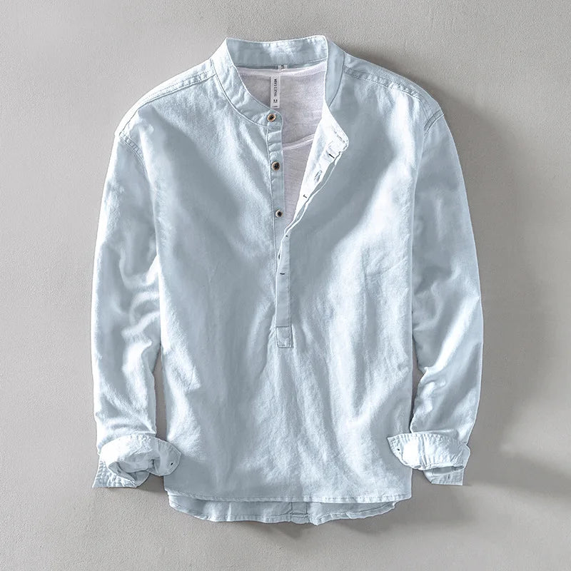 CALLEN | LINEN MANDARIN SHIRT