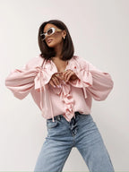 Liori | Satin Ruffle Blouse