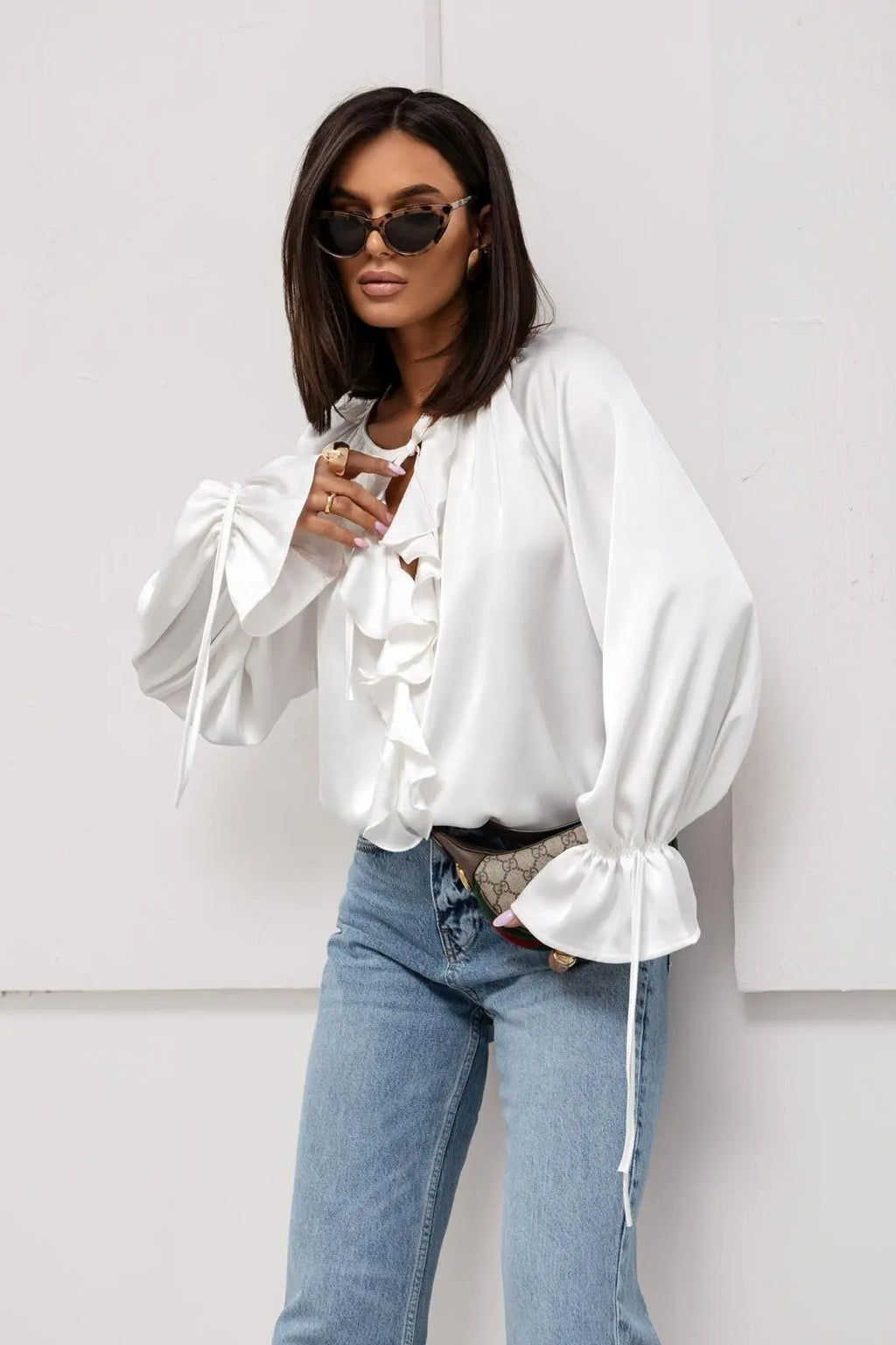 Liori | Satin Ruffle Blouse