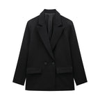 Willshela | Vintage Double-Breasted Blazer with Pockets
