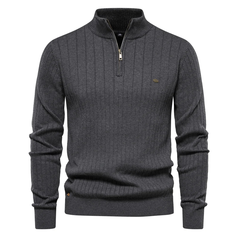 Aloïs | Men's winter sweater with zipped neck and optimal warmth