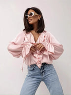 Liori | Satin Ruffle Blouse