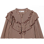 Maribel | Heritage Check Ruffle Blouse