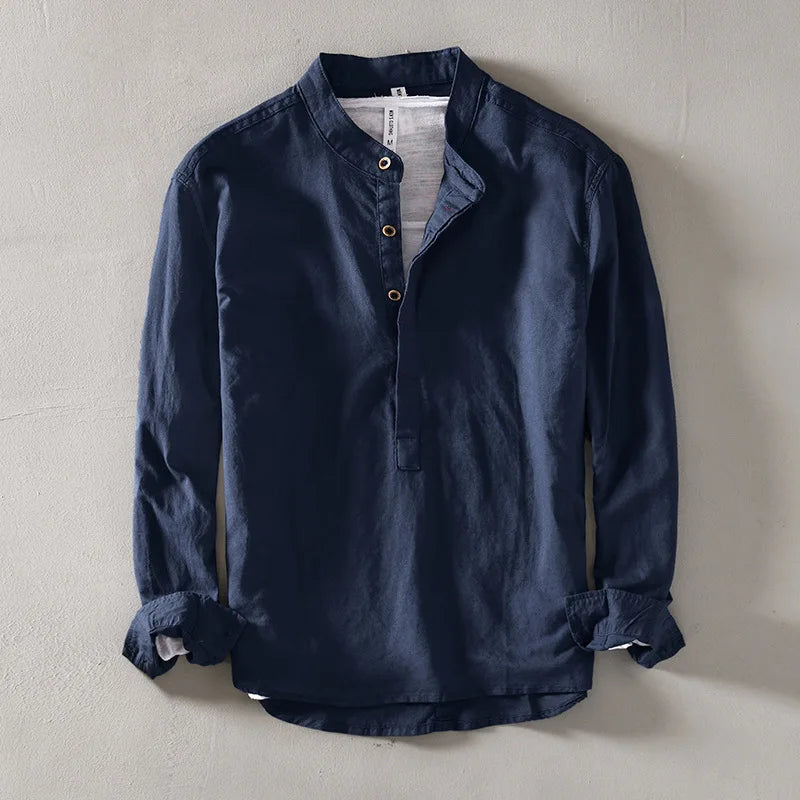 CALLEN | LINEN MANDARIN SHIRT