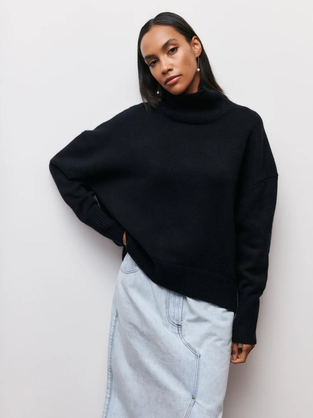 Ciara | Oversized Ribbed Turtleneck Sweater for Women
