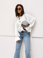 Liori | Satin Ruffle Blouse