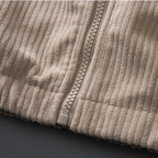 Salvador men's corduroy zip jacket, zip detail