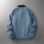 Salvador men's corduroy zip jacket, blue, back