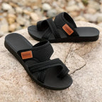 Comfortable women's sandals in soft beige with a casual, cushioned design for everyday use. 6