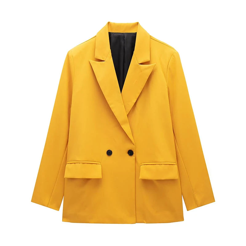 Willshela | Vintage Double-Breasted Blazer with Pockets