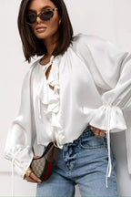 Liori | Satin Ruffle Blouse