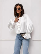 Liori | Satin Ruffle Blouse