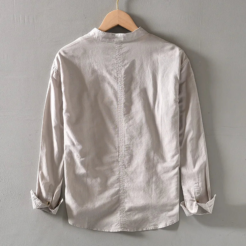 CALLEN | LINEN MANDARIN SHIRT