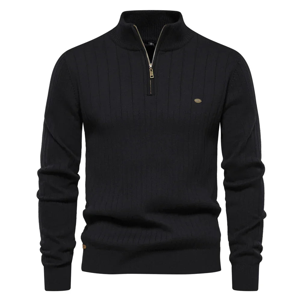 Aloïs | Men's winter sweater with zipped neck and optimal warmth