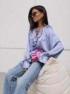 Liori | Satin Ruffle Blouse