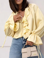 Liori | Satin Ruffle Blouse