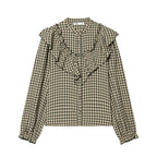 Maribel | Heritage Check Ruffle Blouse