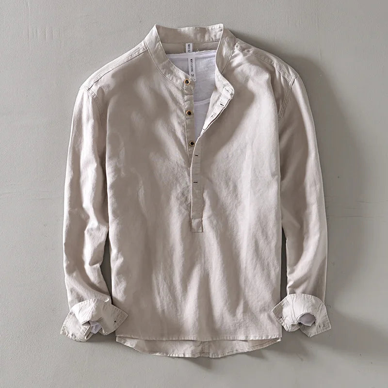 CALLEN | LINEN MANDARIN SHIRT