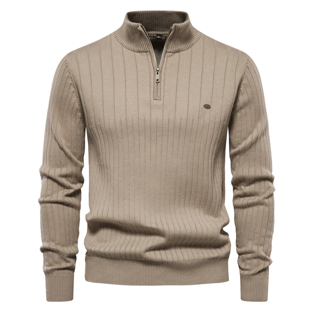 Aloïs | Men's winter sweater with zipped neck and optimal warmth