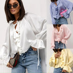 Liori | Satin Ruffle Blouse