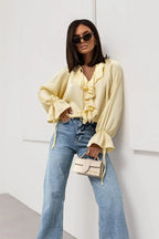 Liori | Satin Ruffle Blouse
