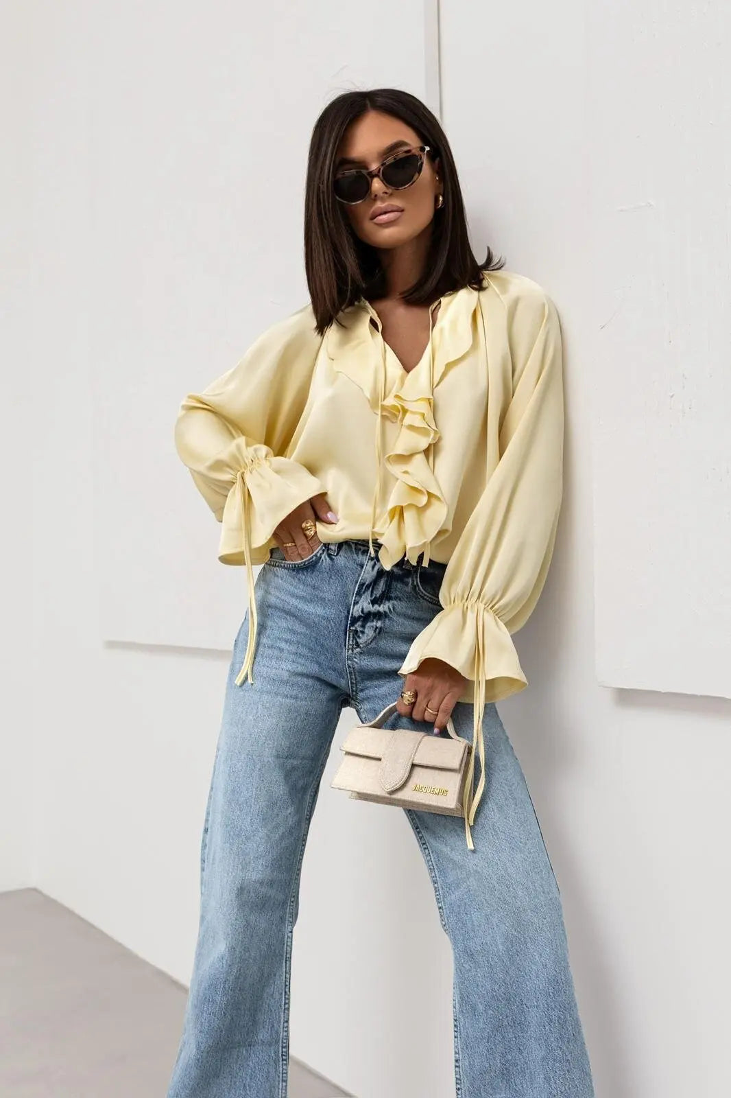 Liori | Satin Ruffle Blouse