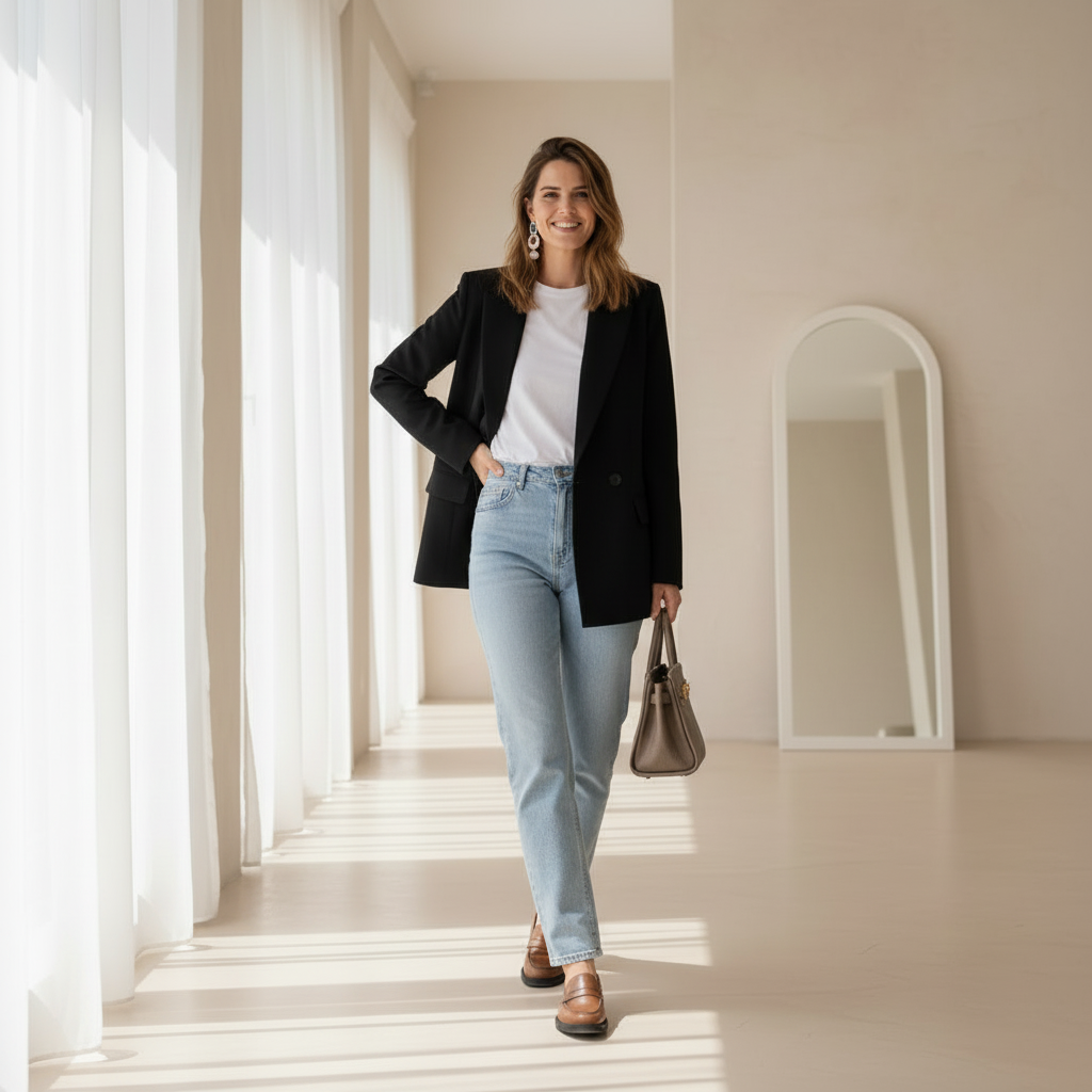 Willshela | Vintage Double-Breasted Blazer with Pockets