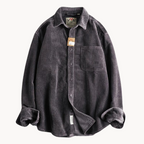 Zach | Men’s Casual Brown Corduroy Long Sleeve Shirt