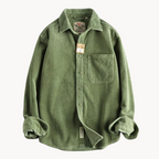 Zach | Men’s Casual Brown Corduroy Long Sleeve Shirt