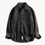 Zach | Men’s Casual Brown Corduroy Long Sleeve Shirt