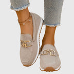 Sierra black loafers for women, featuring a sleek design and smooth leather finish. 1