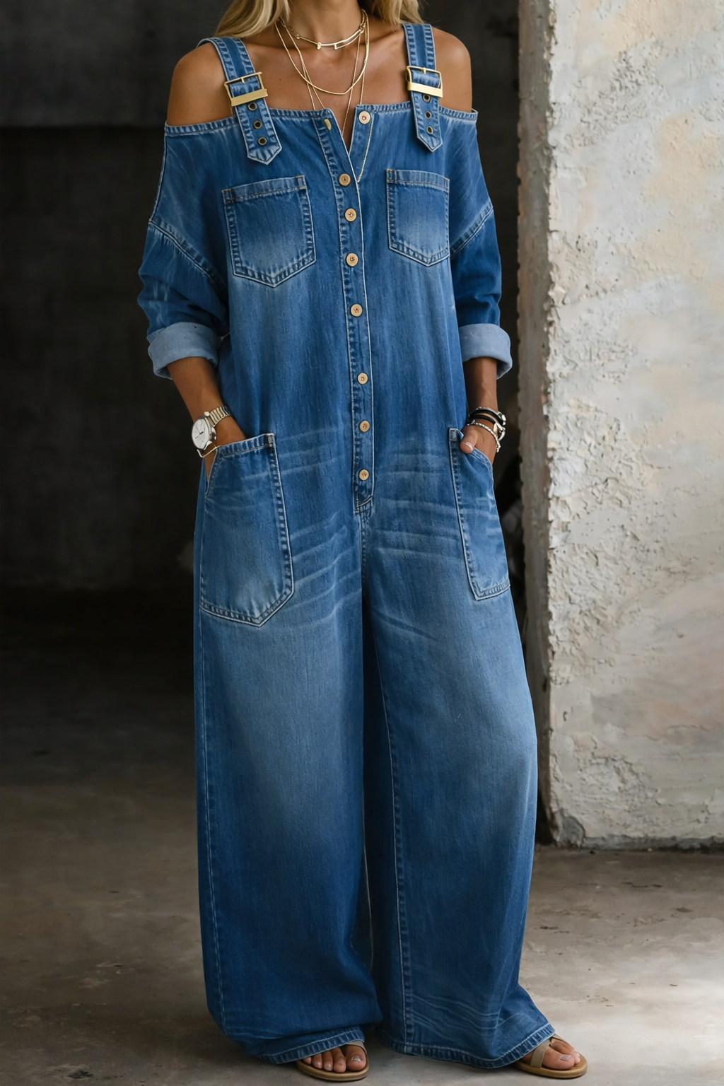 Sophia Denim Jumpsuit for Women 0