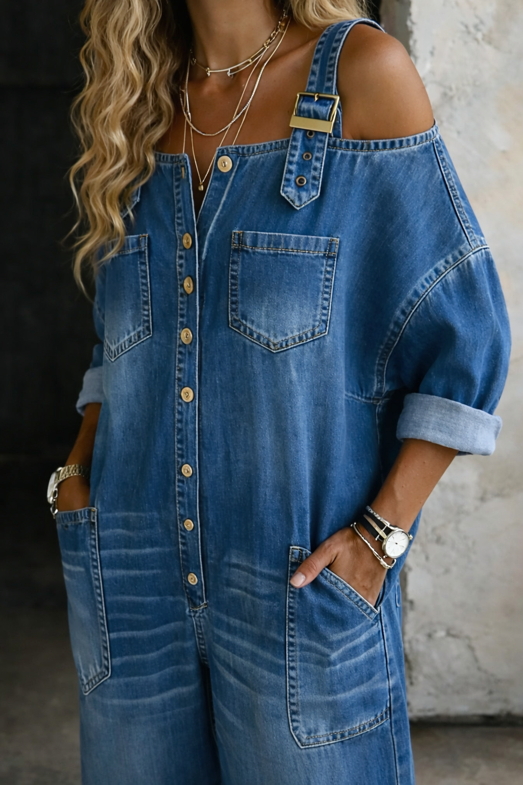 Sophia Denim Jumpsuit for Women 1