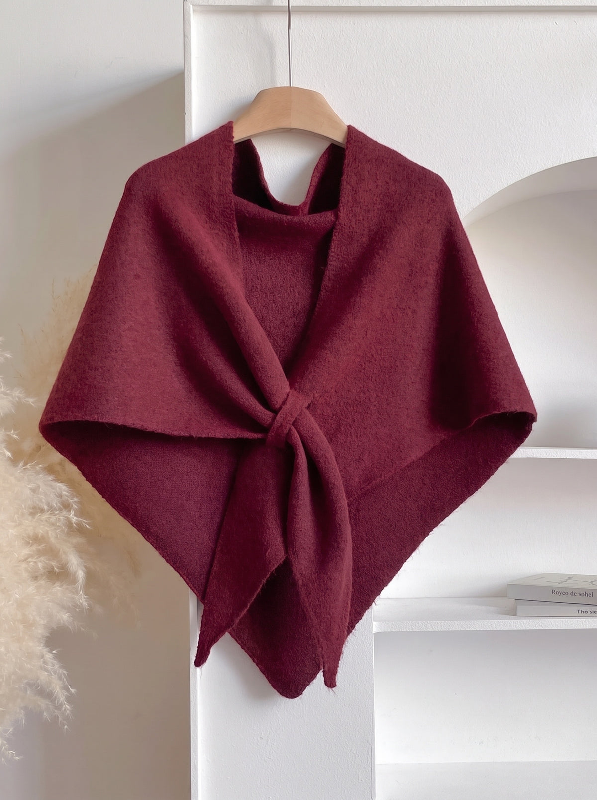 Sterre knitted triangle shawl, red