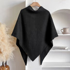 Sterre knitted triangle shawl, black, on hanger
