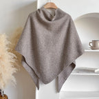 Sterre knitted triangle shawl, light grey, on hanger