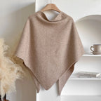 Sterre knitted triangle shawl, beige, on hanger