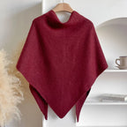 Sterre knitted triangle shawl, red, on hanger