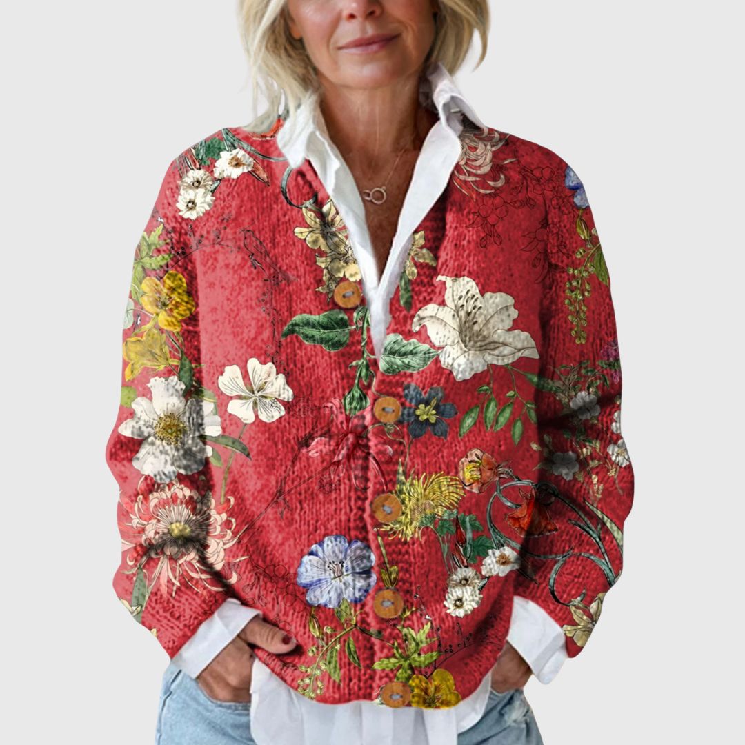 Rosalie – Knitted Floral Cardigan