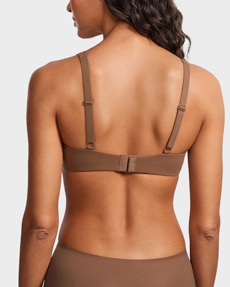 Black balconette bra with lace detailing and adjustable straps, offering elegant support and a classic silhouette. 3