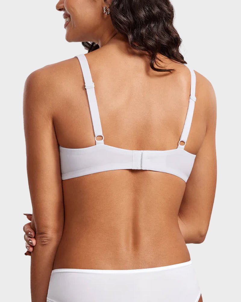 Black balconette bra with lace detailing and adjustable straps, offering elegant support and a classic silhouette. 8