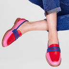 Vibrant print cushioned slip-on loafers for women, featuring a comfortable and casual style. 4