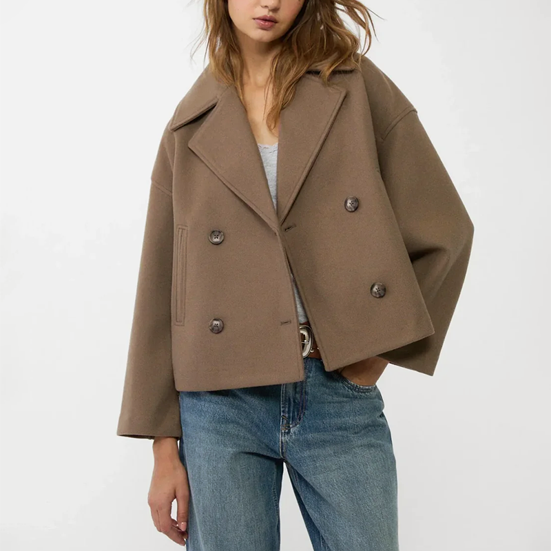 Petra | Women’s Cropped Double-Breasted Coat