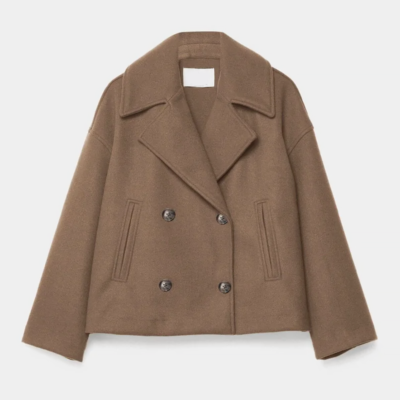 Petra | Women’s Cropped Double-Breasted Coat