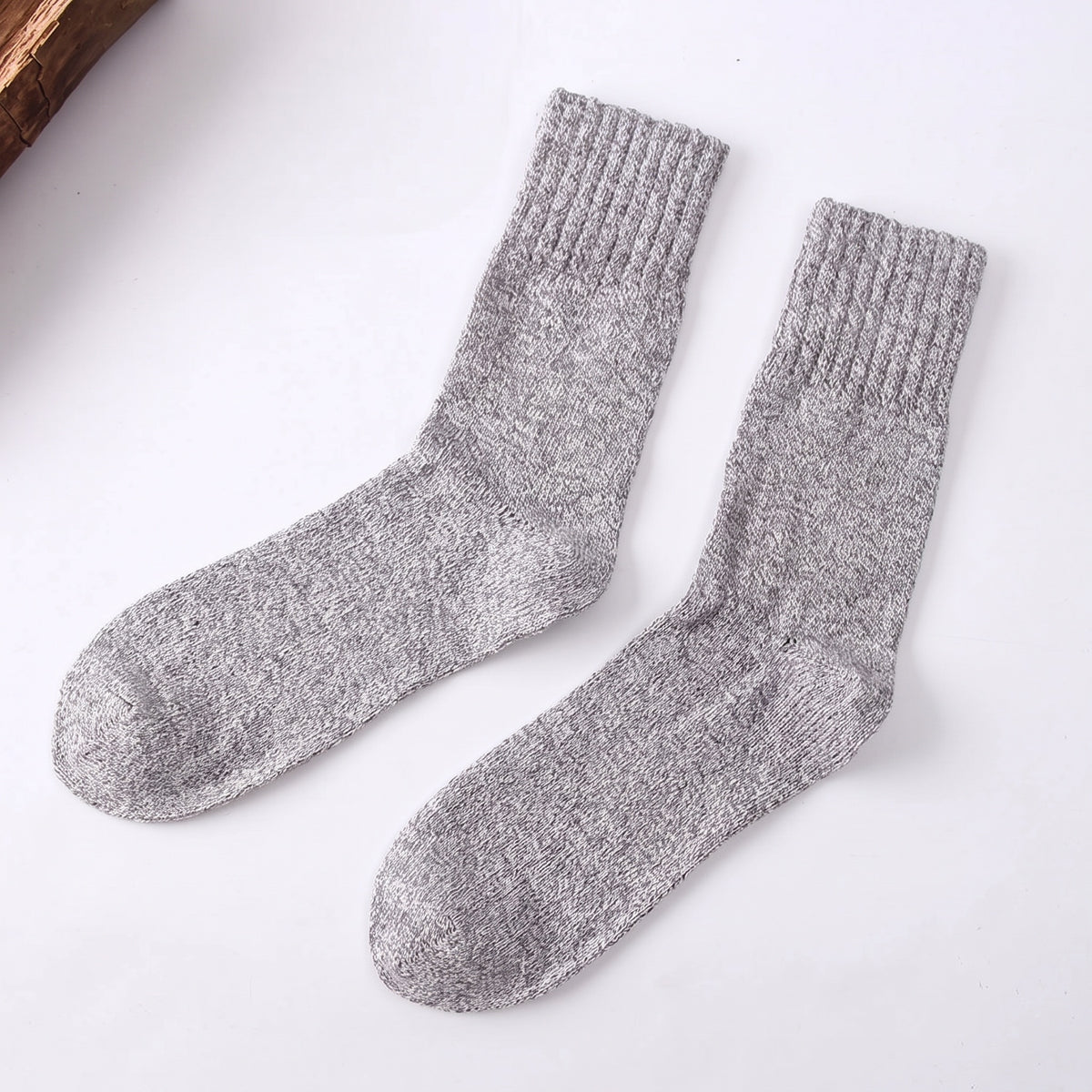 Wout ribbed winter socks, light gray