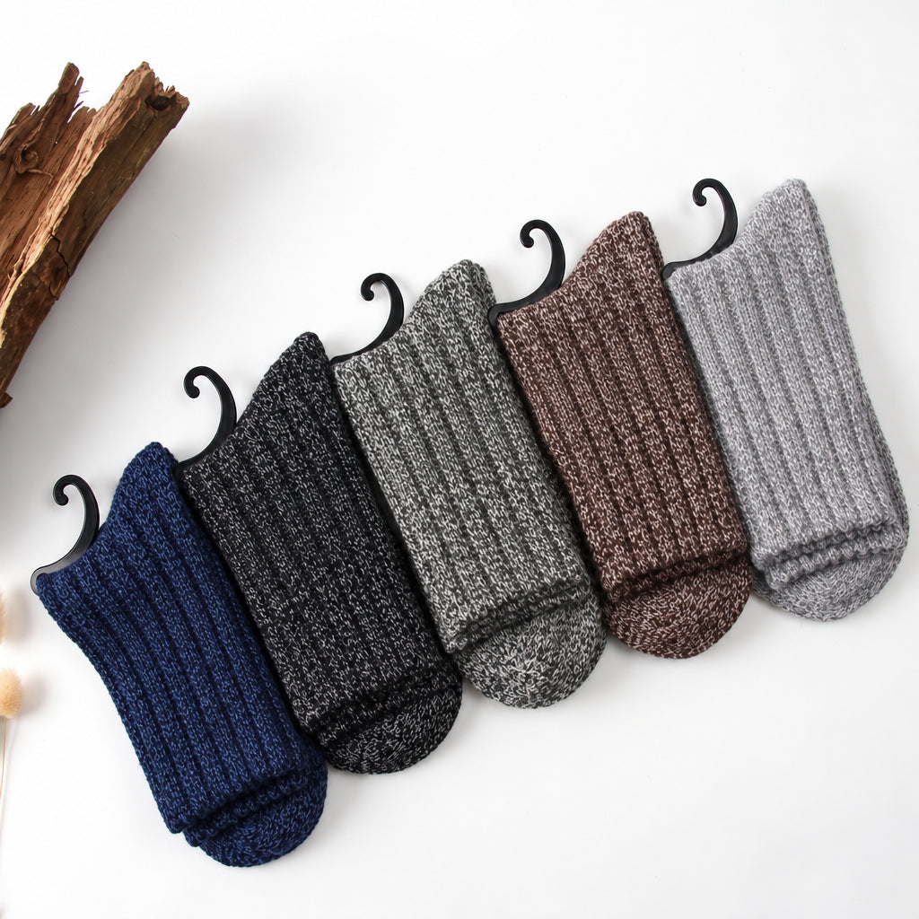 Wout ribbed winter socks, five-pair set