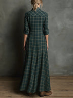 SERAPHINE | GREEN-LAPEL DRESS
